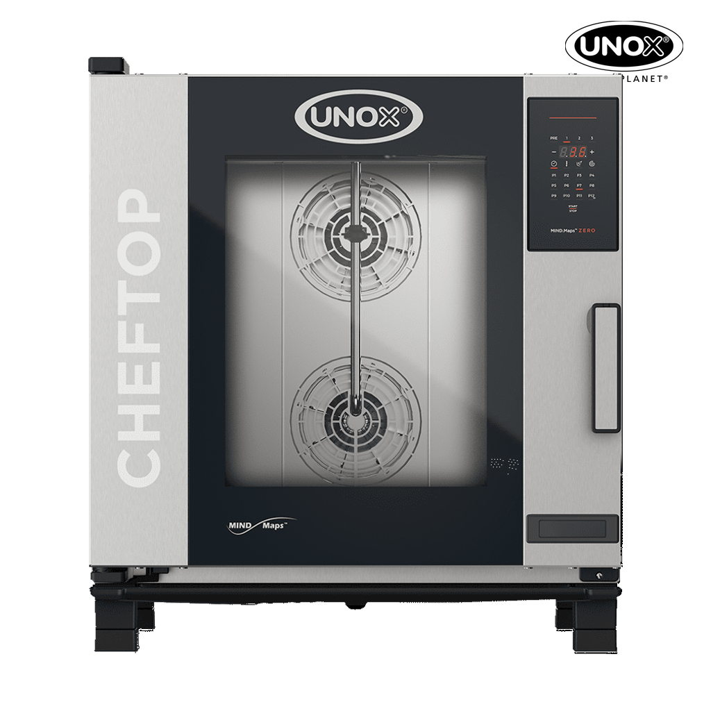 7 GN1/1 Render of UNOX CHEFTOP MIND.Maps™ ZERO commercial convection with humidity oven XEVC-0711-EZRM.