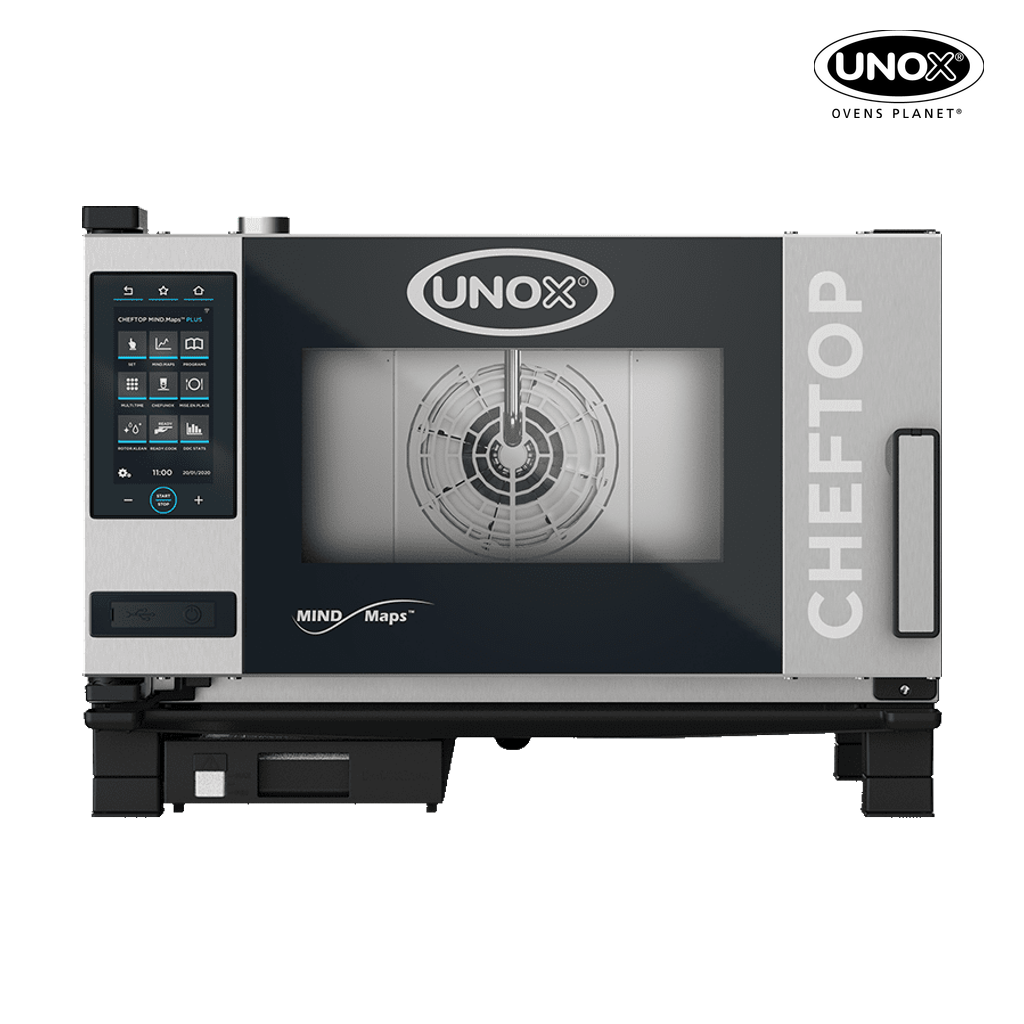 3 trays GN 1/1 Render of UNOX CHEFTOP MIND.Maps™ PLUS commercial combi oven XEVC-0311-EPRM.