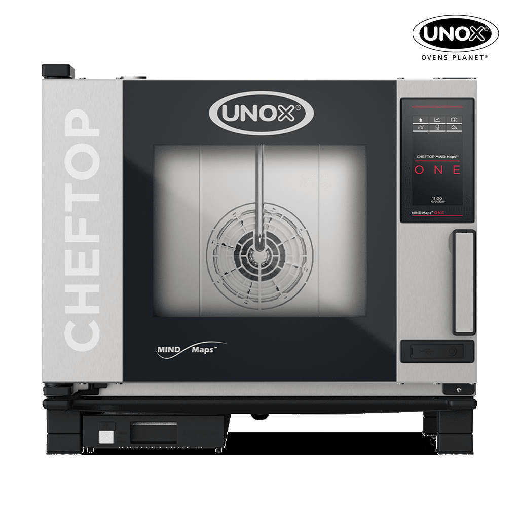 5 trays GN 1/1 Render of UNOX CHEFTOP MIND.Maps™ ONE commercial combi oven XEVC-0511-E1RM-LP.