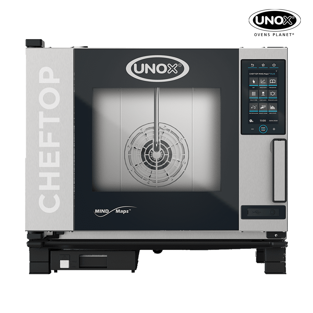 5 trays GN 1/1 Render of UNOX CHEFTOP MIND.Maps™ PLUS commercial combi oven XEVC-0511-GPRM.