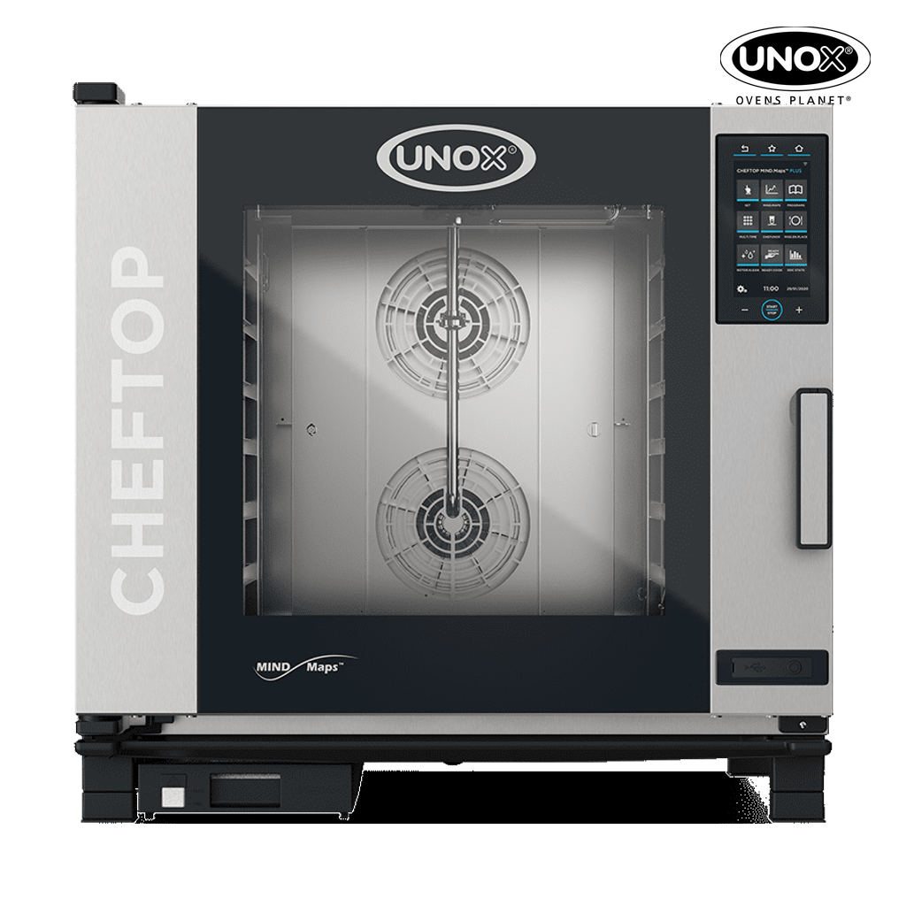 6 trays GN 2/1 Render of UNOX CHEFTOP MIND.Maps™ PLUS commercial combi oven XEVC-0621-GPRM.