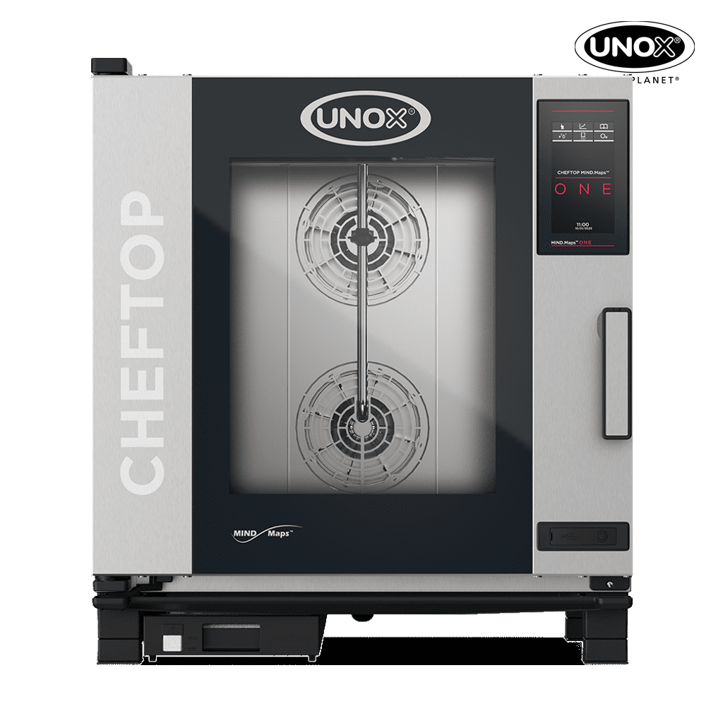 7 trays GN 1/1 Render of UNOX CHEFTOP MIND.Maps™ ONE commercial combi oven XEVC-0711-E1RM.