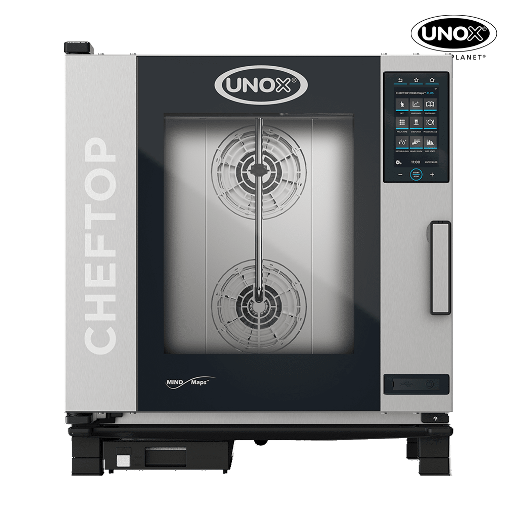 7 trays GN 1/1 Render of UNOX CHEFTOP MIND.Maps™ PLUS commercial combi oven XEVC-0711-GPRM.