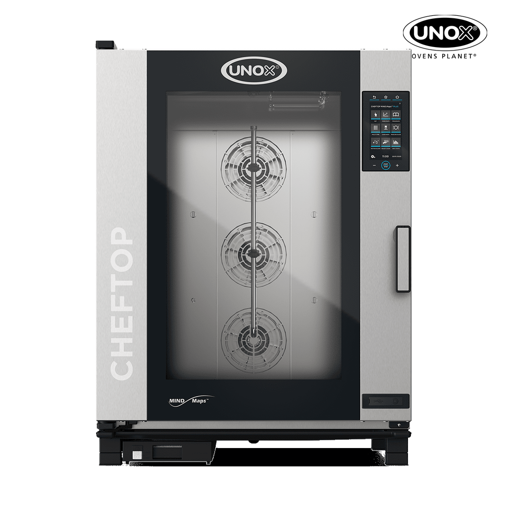 10 trays GN 2/1 Render of UNOX CHEFTOP MIND.Maps™ PLUS commercial combi oven XEVC-1021-EPRM.