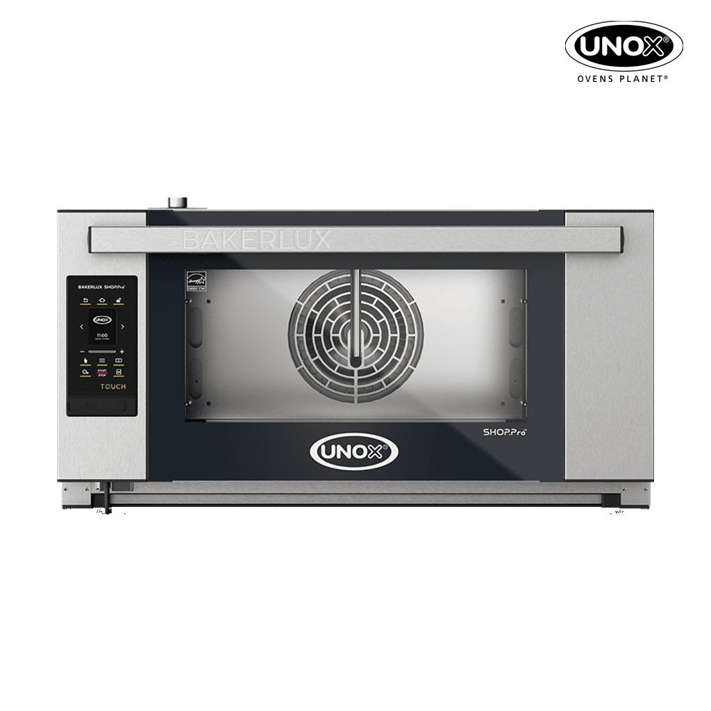 3 trays 600x400 Render of UNOX BAKERLUX SHOP.Pro™ TOUCH commercial convection with humidity oven XEFR-03EU-ETDP.