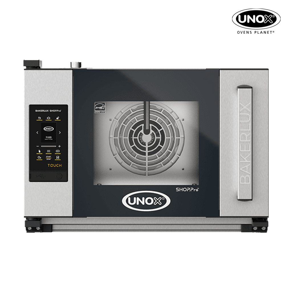3 trays 460x330 Render of UNOX BAKERLUX SHOP.Pro™ TOUCH commercial convection with humidity oven XEFR-03HS-ETRV-MT.