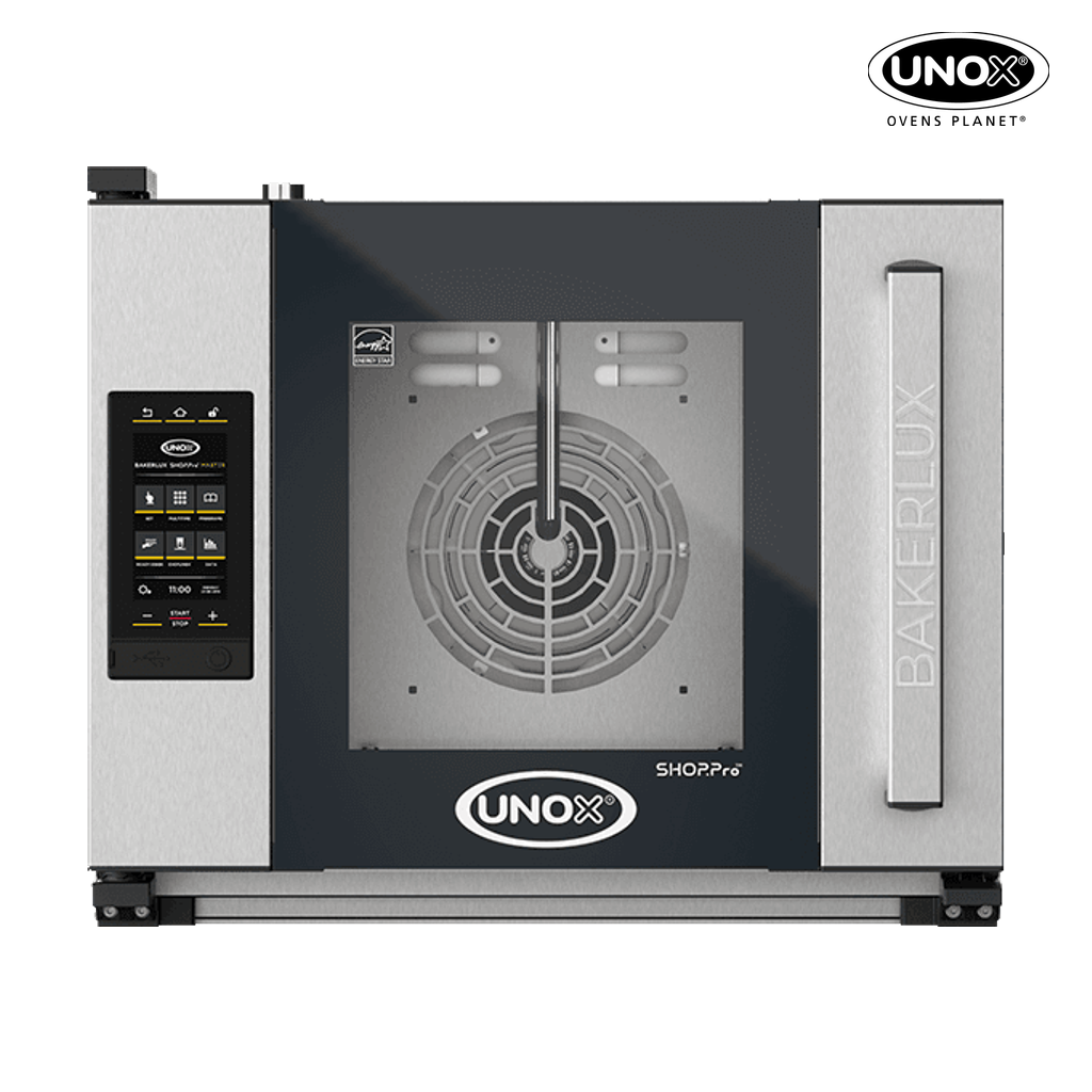 4 trays 460x330 Render of UNOX BAKERLUX SHOP.Pro™ MASTER commercial convection with humidity oven XEFR-04HS-EMRV-MT.