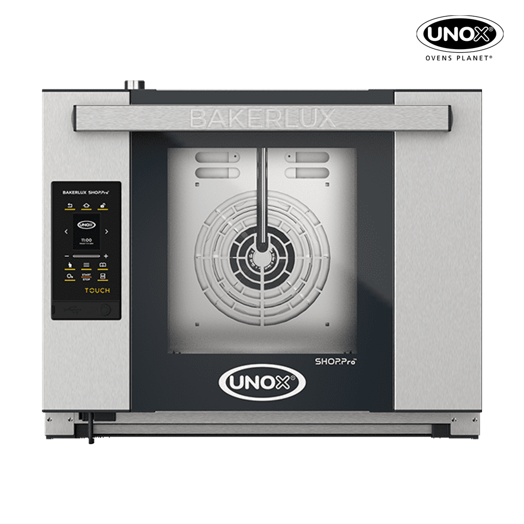 4 trays 460x330 Render of UNOX BAKERLUX SHOP.Pro™ TOUCH commercial convection with humidity oven XEFR-04HS-ETDV.