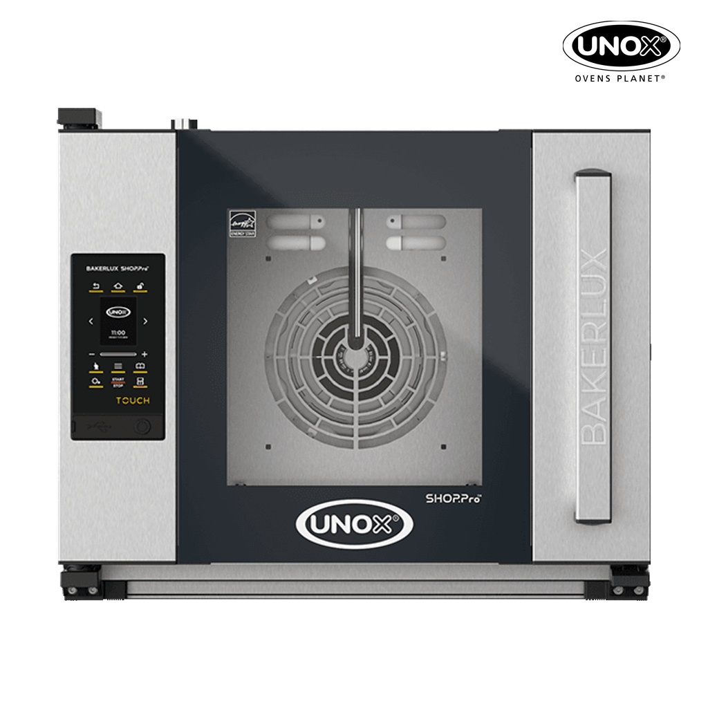 4 trays 460x330 Render of UNOX BAKERLUX SHOP.Pro™ TOUCH commercial convection with humidity oven XEFR-04HS-ETRV-MT.