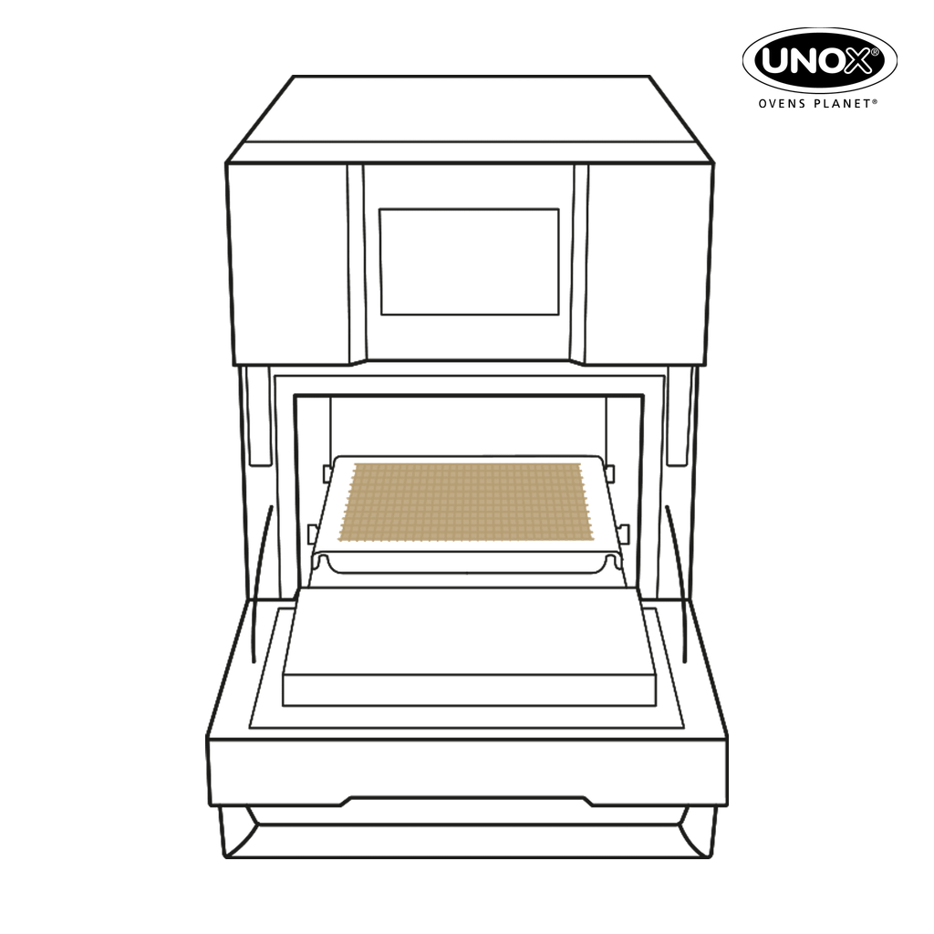 Non-stick fiberglass mesh unox commercial tray for speed oven 300x300, 11.8" x 11.8" XUC295.