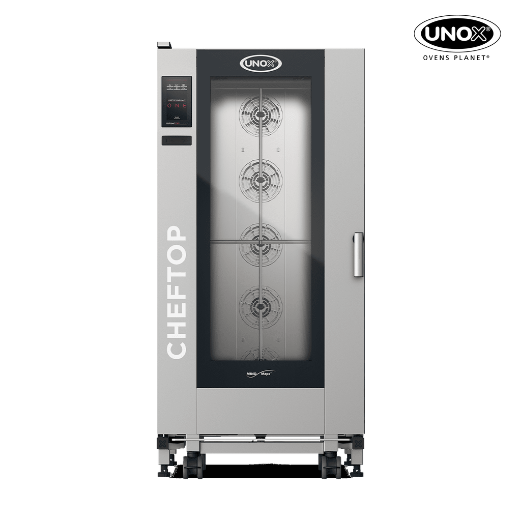 20 trays GN 1/1 Render of UNOX CHEFTOP MIND.Maps™ BIG ONE commercial trolley combi oven XEVL-2011-E1RS.