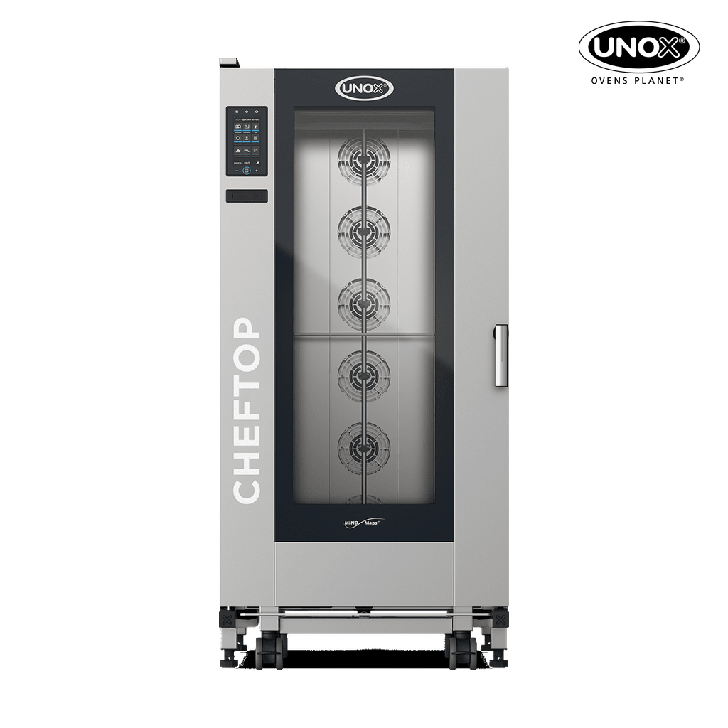 20 trays GN 2/1 Render of UNOX CHEFTOP MIND.Maps™ BIG PLUS commercial trolley combi oven XEVL-2021-GPRS.