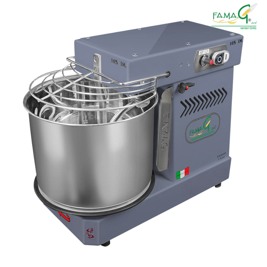 Famag IM10-S 10-Speed Removable Bowl Spiral Dough Mixer - Dark Silver