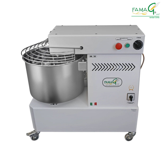 Famag IM30 Single Speed Spiral Dough Mixer - side view