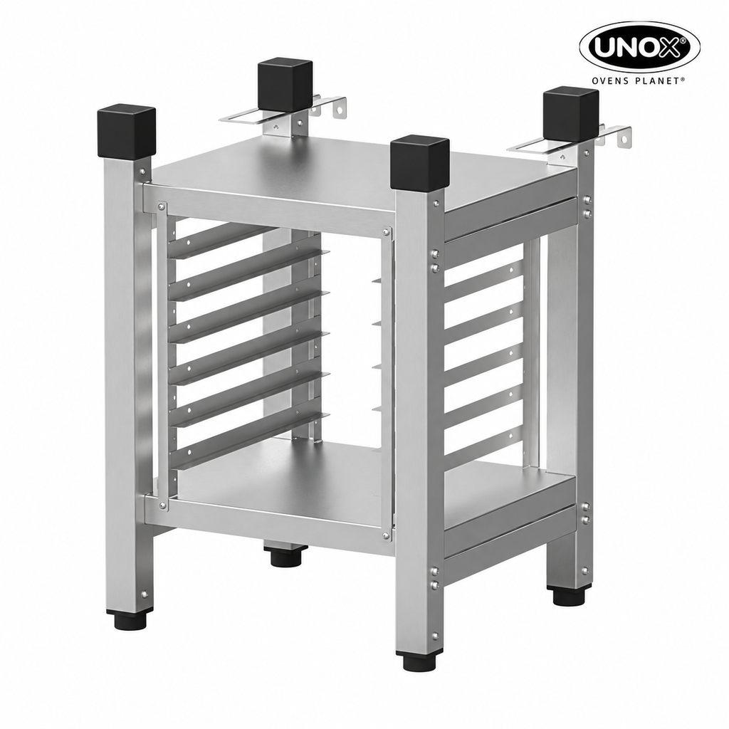 Unox The multifunctional support ideal for storing trays safely and place your oven at the perfect height to work. XWCRC-0623-H.