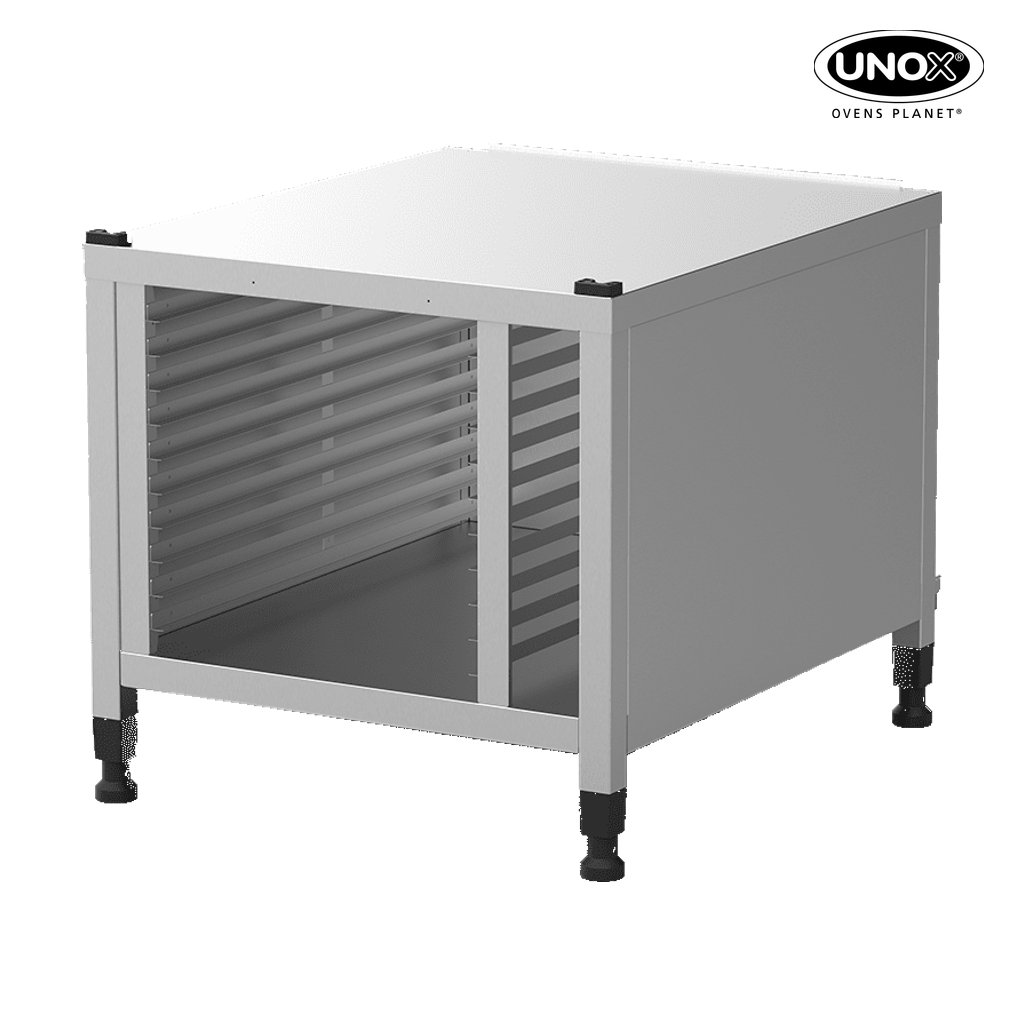 Unox The multifunctional support ideal for storing trays safely and place your oven at the perfect height to work. Equipped with side covers. XWDMA-1021-U.