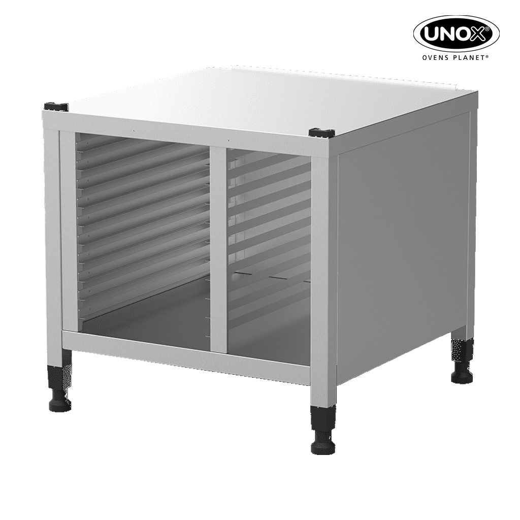 Unox The multifunctional support ideal for storing trays safely and place your oven at the perfect height to work. Equipped with side covers. XWLMA-10EF-U.