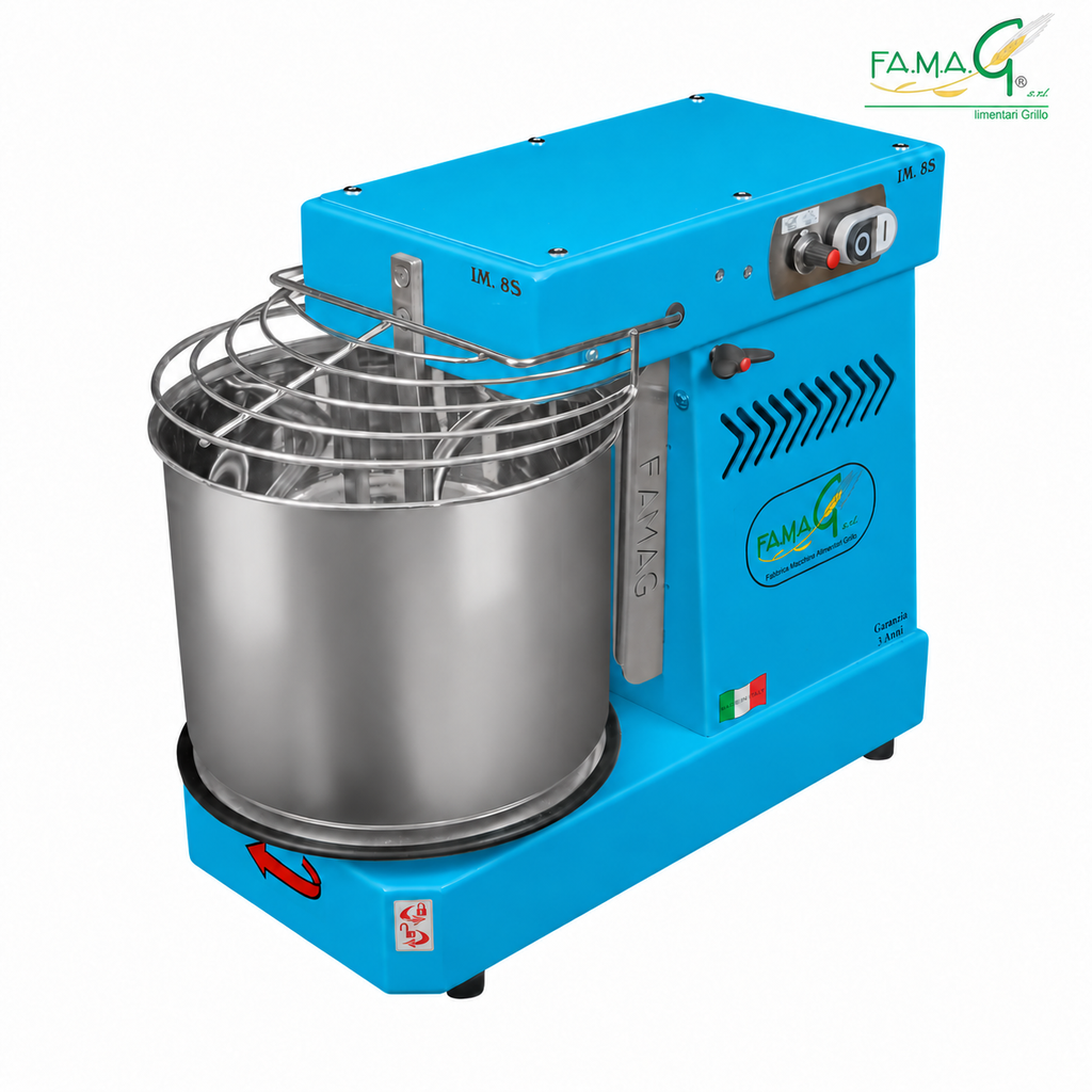 Famag IM8-S 10-Speed Removable Bowl Spiral Dough Mixer - Azzurro