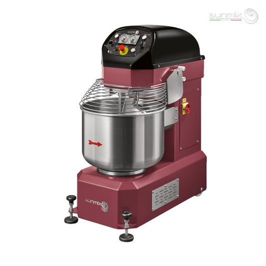 Sunmix SUN120 CL spiral dough mixer in Rosso Rubino