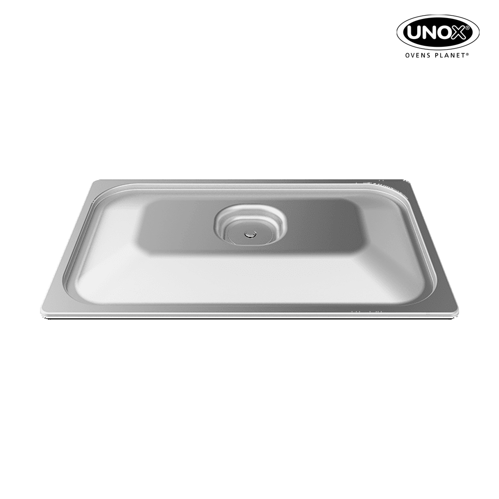 Unox Stainless-steel lid with food-safe silicone gasket. TG110.