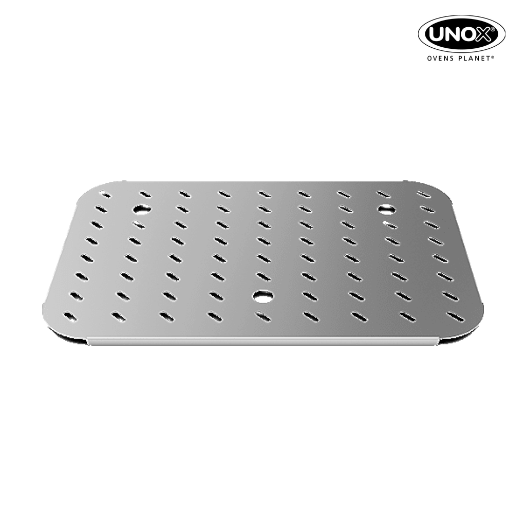 Unox Perforated steel shelf for storing foods that need to remain separate from their liquids. TG113.