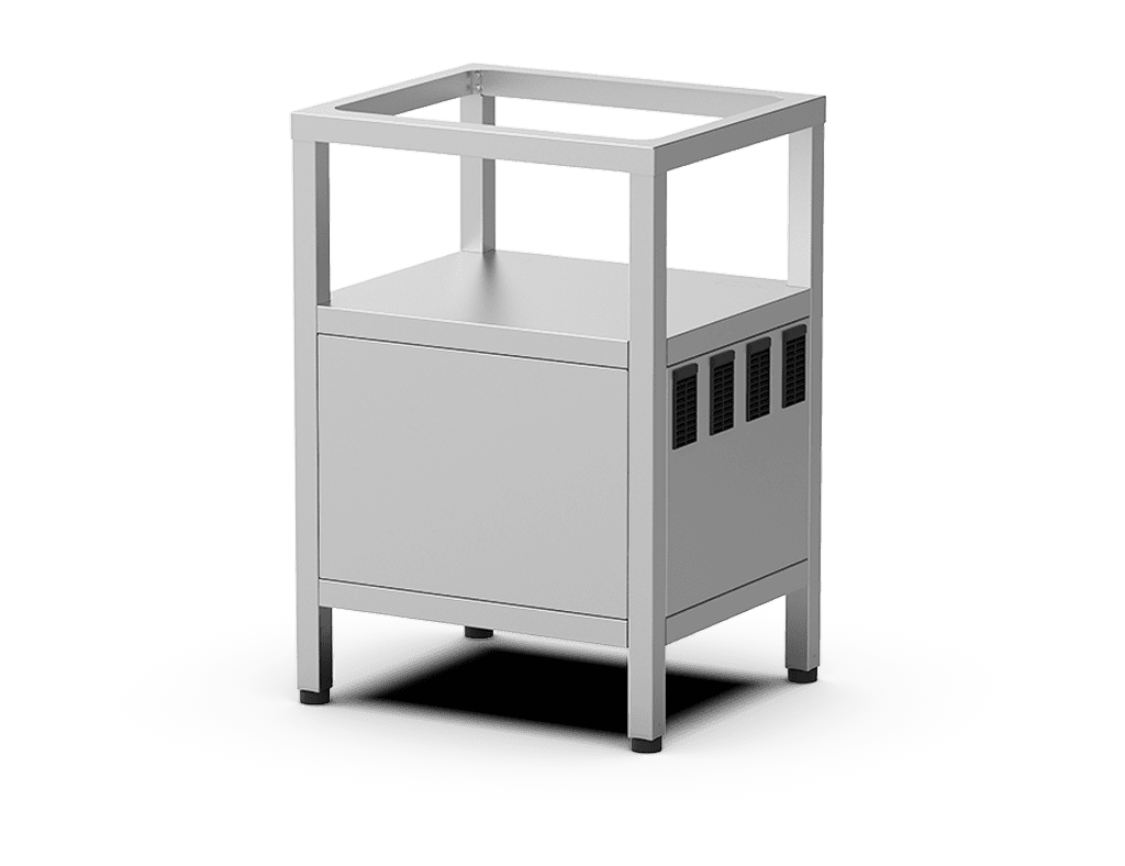 Unox Stand for positioning the HOT VACUUM at the perfect height to work with an integrated compressor. Only available for some countries – please contact our sales team for more information. XUC144.