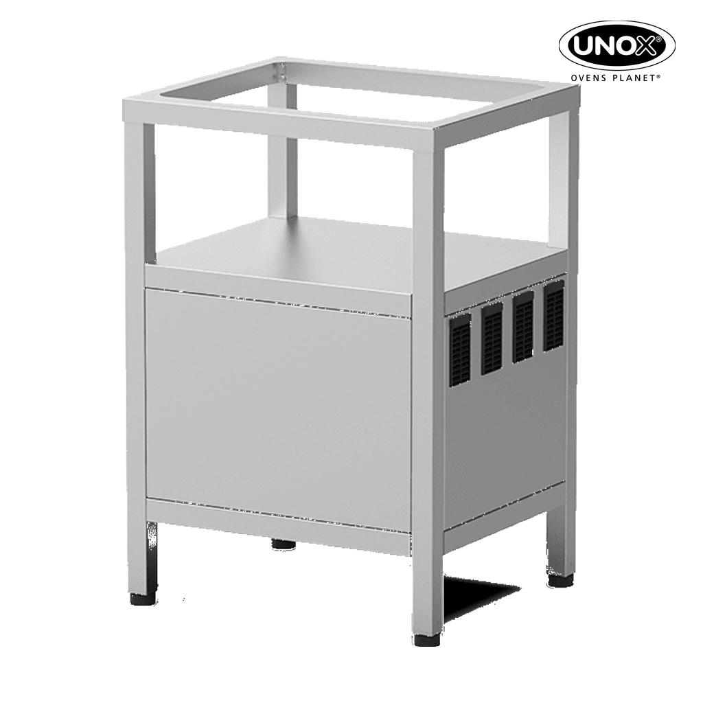 Unox Stand for positioning the HOT VACUUM at the perfect height to work with an integrated compressor. Only available for some countries – please contact our sales team for more information. XUC144.