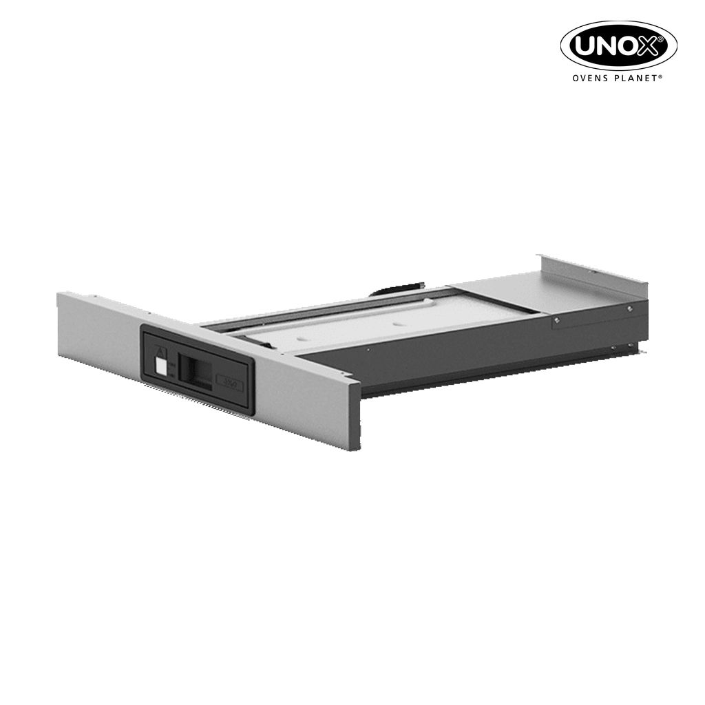 Unox Water tank for oven positioned on stand. 4 liters capacity. XHC023.