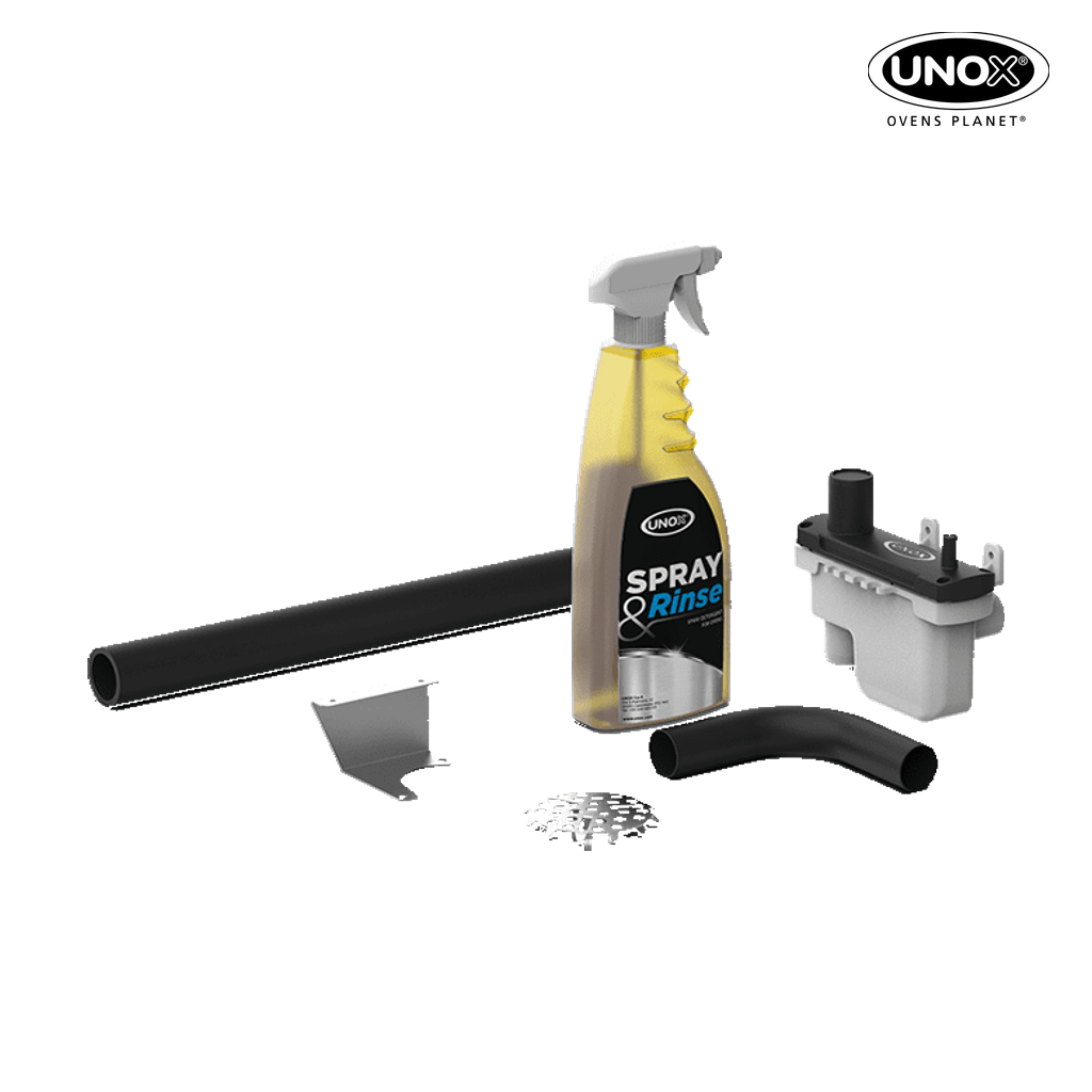 Unox This kit includes everything you need to install a single oven, plus a bottle of SPRAY&Rinse 750ml. XUC013.