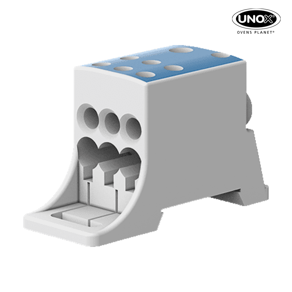 Unox Dedicated three-phase electrical connection kit for ovens, designed for installations with a 220–240 V / 3PH + PE power supply. It includes all the components required for a safe, quick installation that complies with the most common configurati