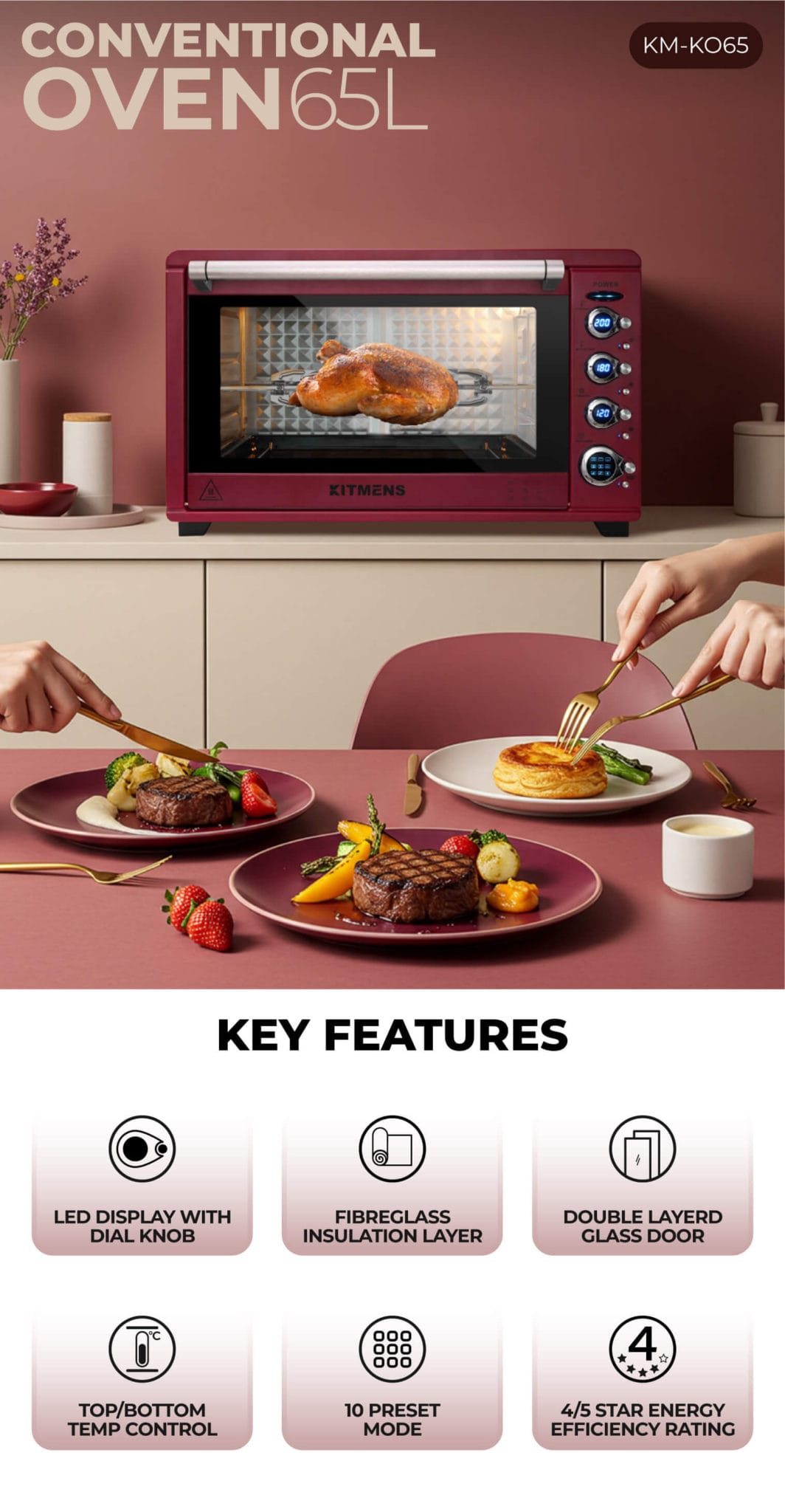 Kitmens KM-KO65 Electric Oven