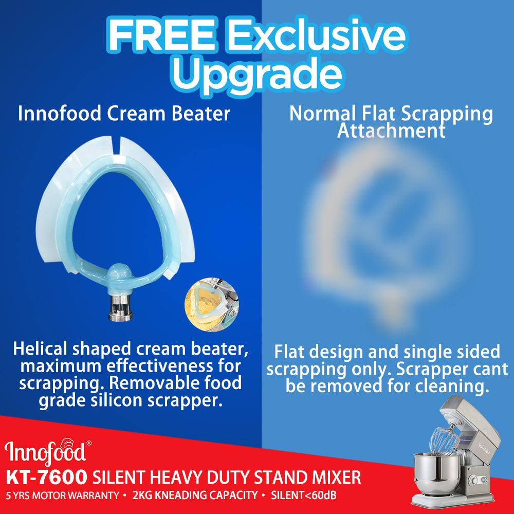 Innofood KT-7600 Heavy Duty Professional Silent Stand Mixer (7L)