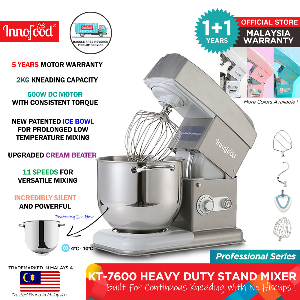Innofood KT-7600 Heavy Duty Professional Silent Stand Mixer (7L)
