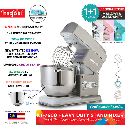 Innofood KT-7600 Heavy Duty Professional Silent Stand Mixer (7L)