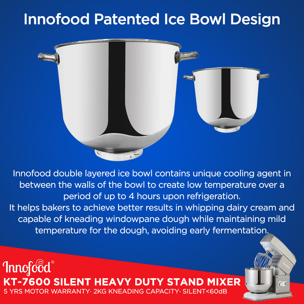 Innofood KT-7600 Heavy Duty Professional Silent Stand Mixer (7L)