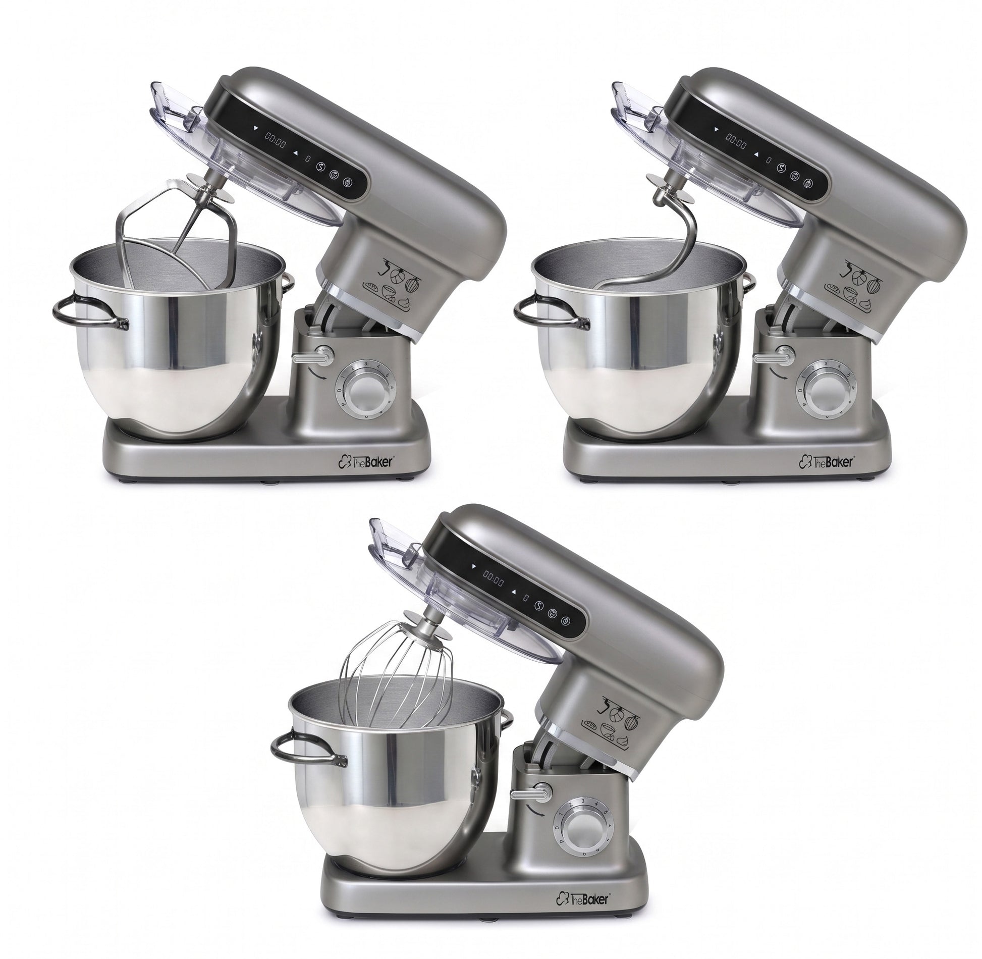 The Baker Artisan SE.M2 stand mixer in Light Grey, detail view