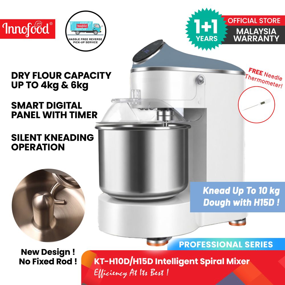 Innofood KT-H10D KT-H15D Heavy Duty Table Top Spiral Mixer