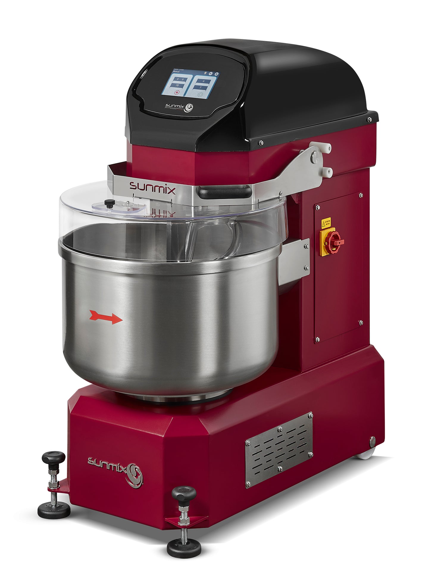 Sunmix QUEEN 30-2 spiral dough mixer in Rosso Rubino