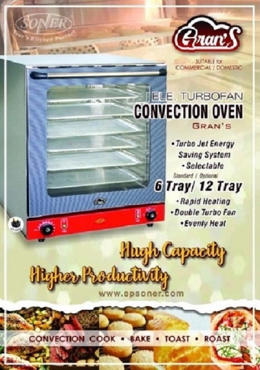 Soner Gran's — Electric Turbofan Convection Oven, 6 Trays (12-Tray Option)