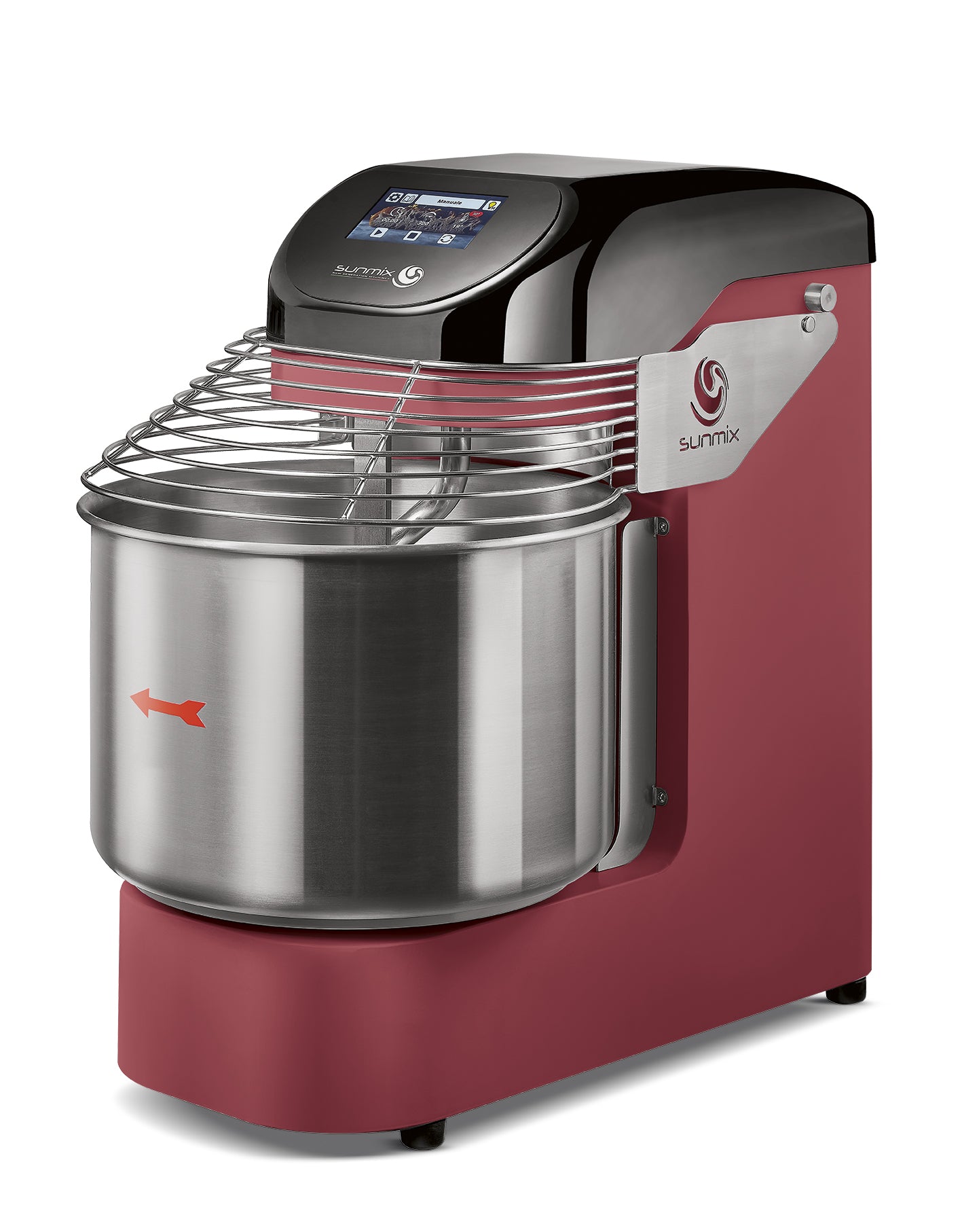 Sunmix EVO20 spiral dough mixer in Rosso Rubino