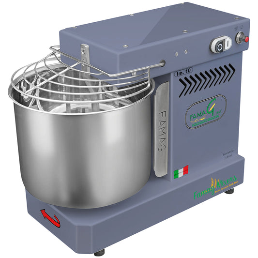 Famag IM10 10-Speed Spiral Dough Mixer - Dark Silver