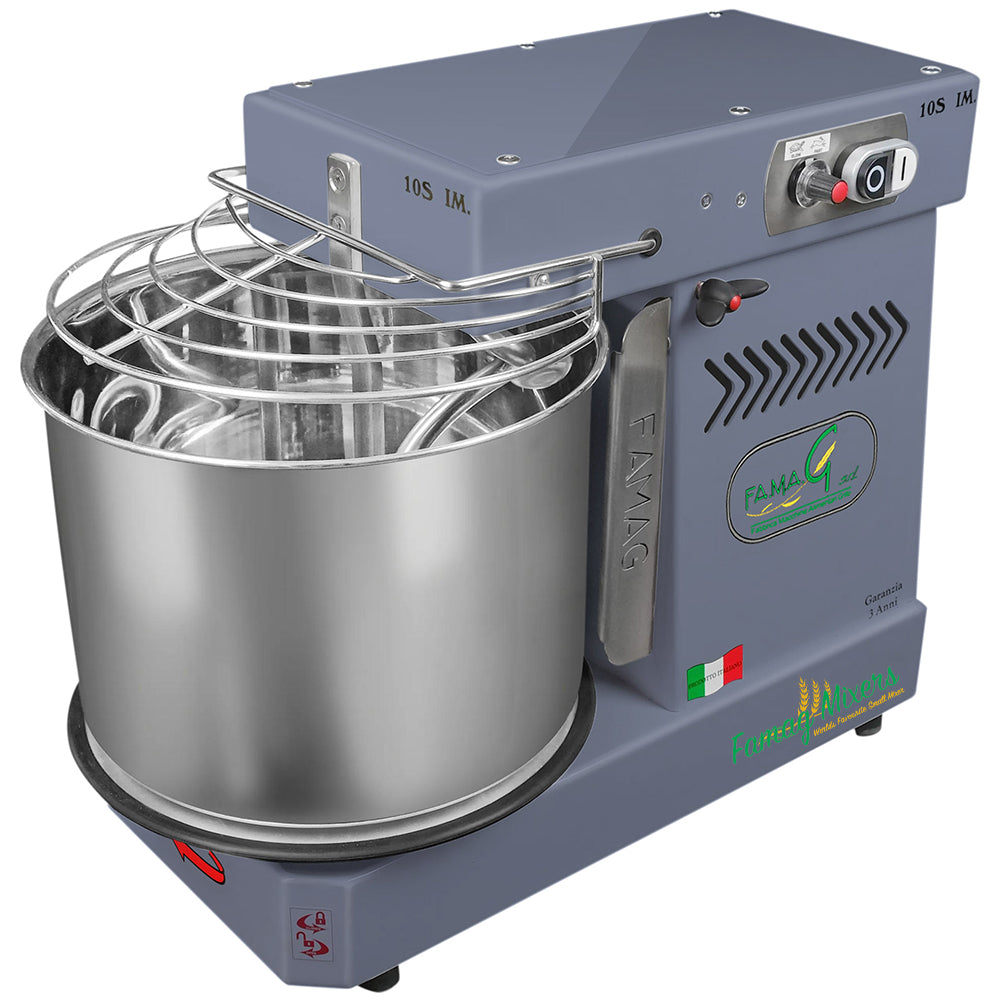Famag IM10-S 10-Speed Removable Bowl Spiral Dough Mixer - Dark Silver