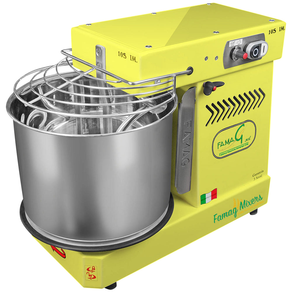 Famag IM10-S 10-Speed Removable Bowl Spiral Dough Mixer - Lemon