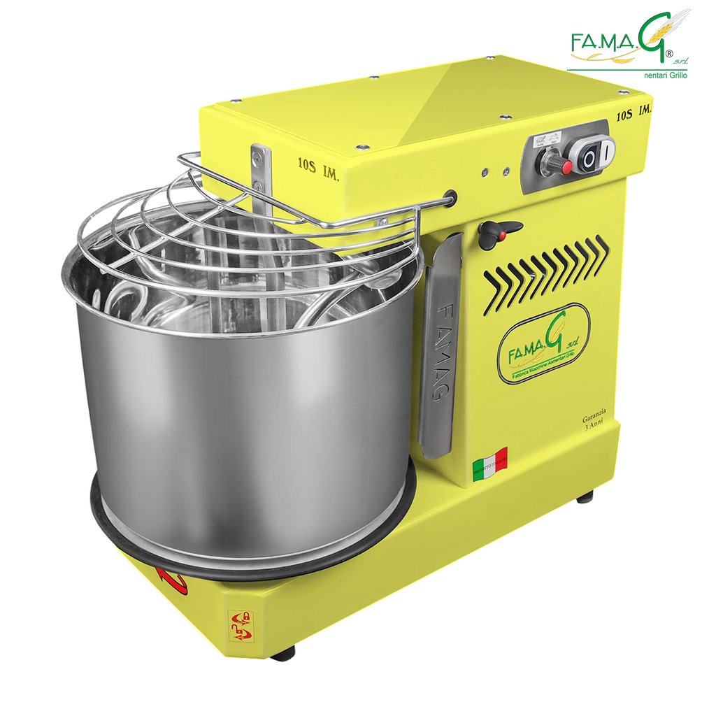Famag IM10-S 10-Speed Removable Bowl Spiral Dough Mixer - Lemon