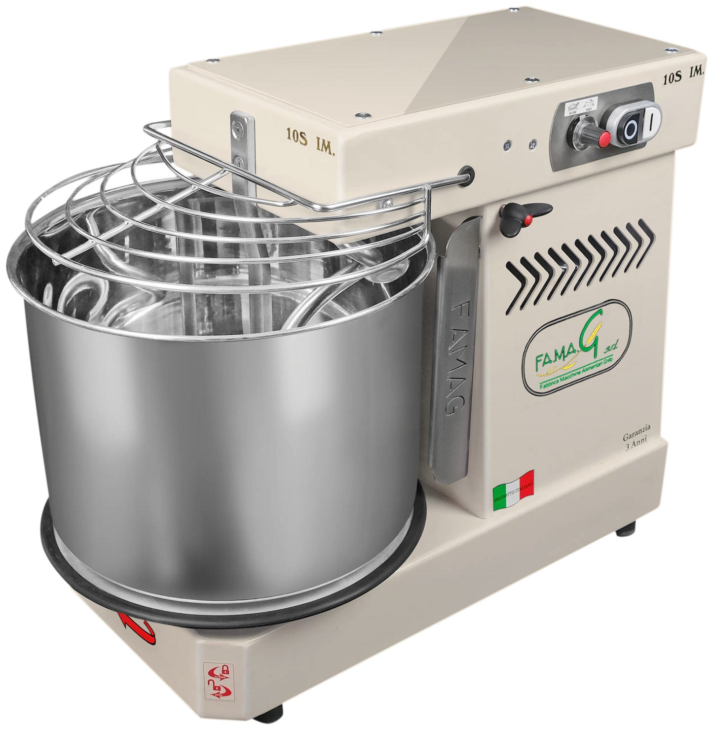 Famag IM10-S 10-Speed Removable Bowl Spiral Dough Mixer - Oyster