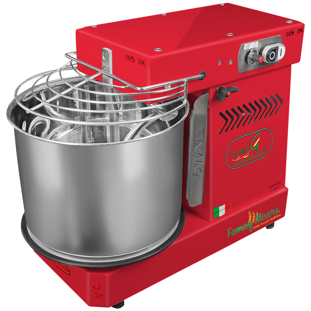 Famag IM10-S 10-Speed Removable Bowl Spiral Dough Mixer - Ruby
