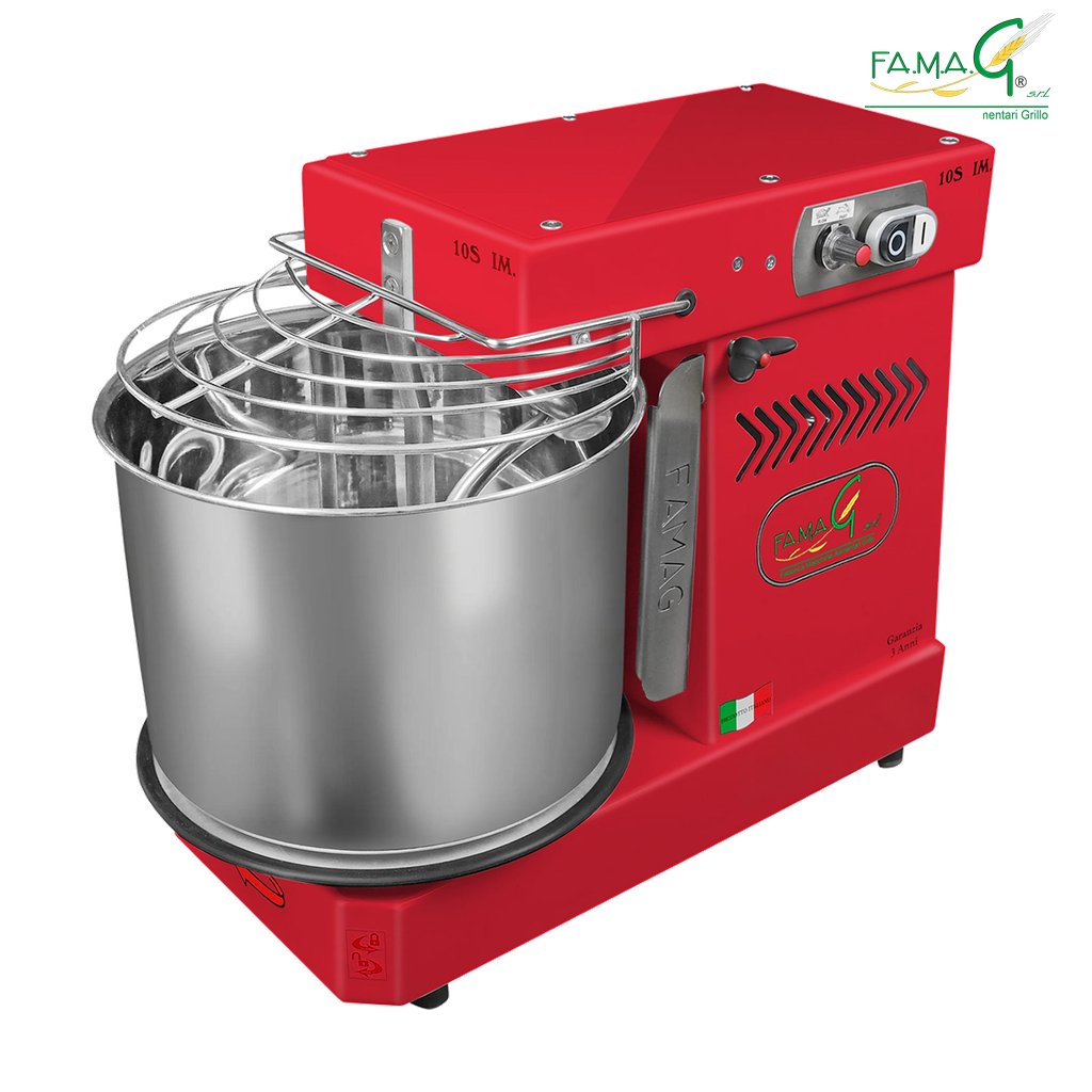 Famag IM10-S 10-Speed Removable Bowl Spiral Dough Mixer - Ruby