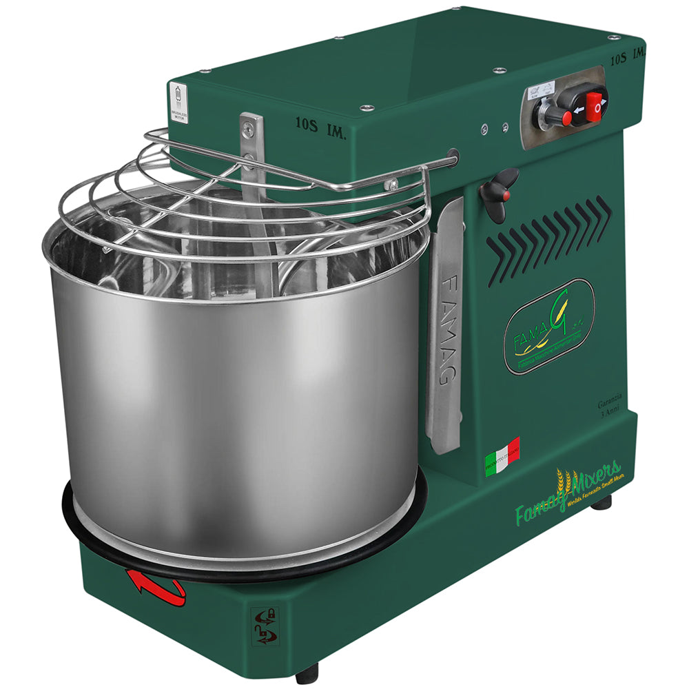 Famag IM10-S High Hydration Removable Bowl Spiral Dough Mixer - Emerald