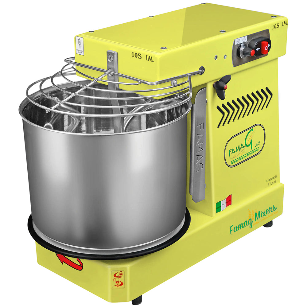 Famag IM10-S High Hydration Removable Bowl Spiral Dough Mixer - Lemon