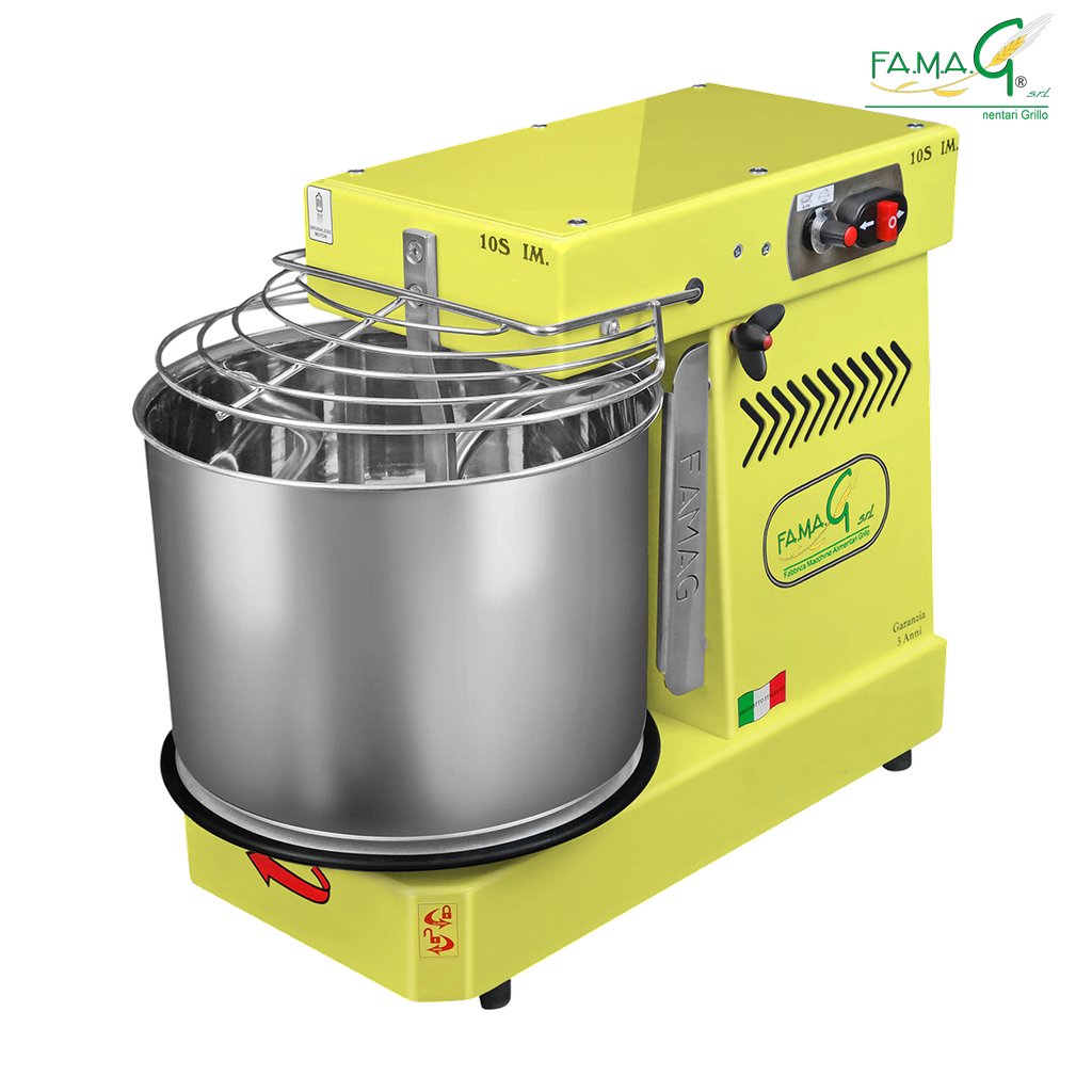 Famag IM10-S High Hydration Removable Bowl Spiral Dough Mixer - Lemon